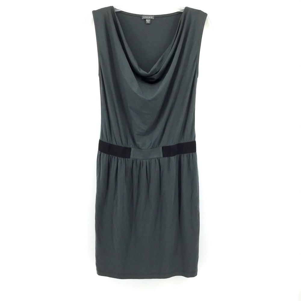 LILLA P Sleeveless Gray Elastic Waist Dress
